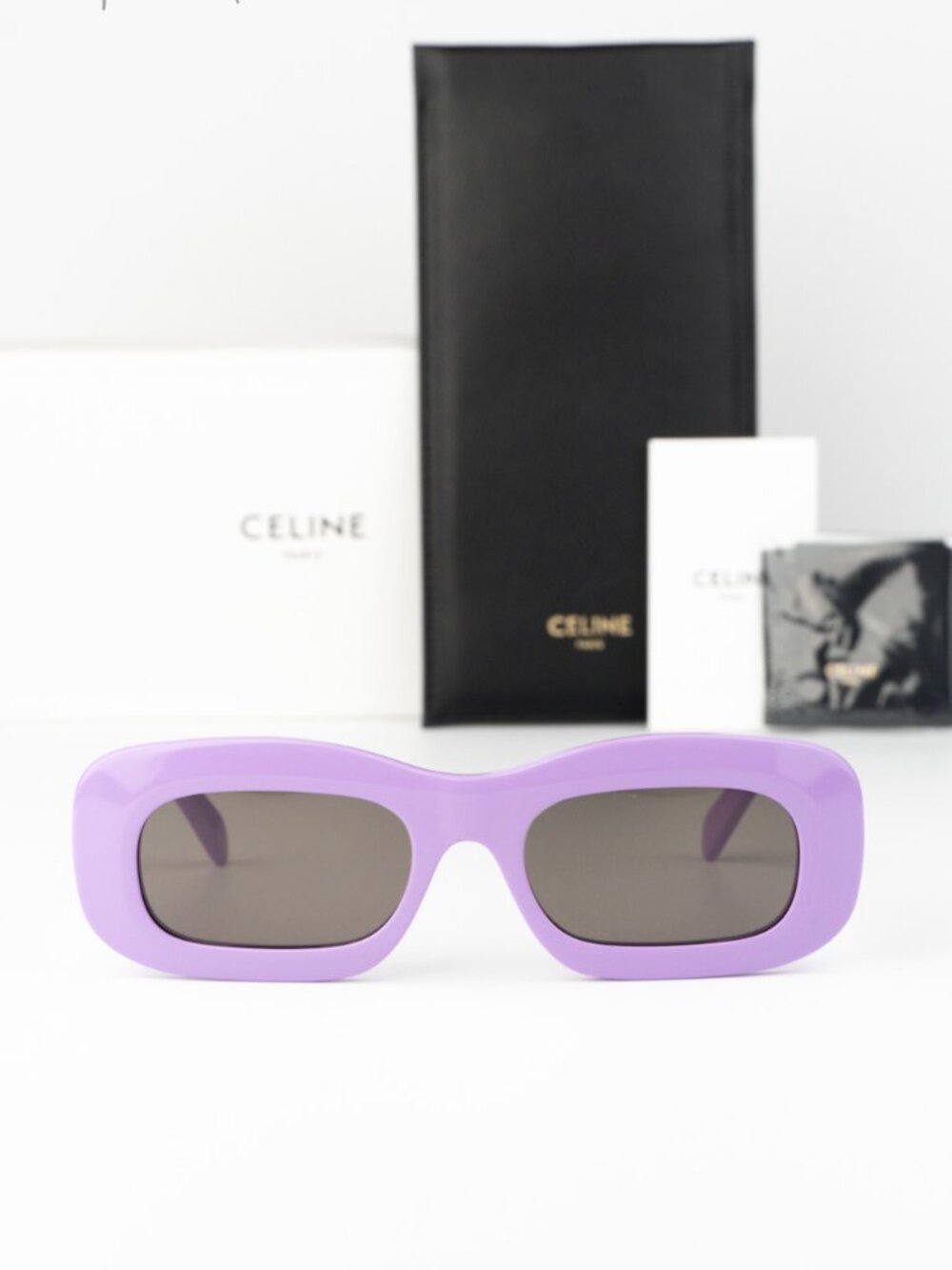 Celine Men Sunglasses Purple Grey Rectangle CL40294I 78A NEW AUTHENTIC